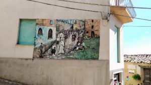 grande murales nell'abitato di Tonara
